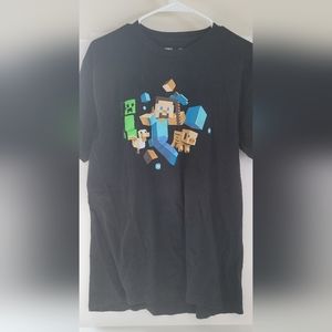 Jinx Official Minecraft Run Away Glow in the Dark T-Shirt Kids SZ L